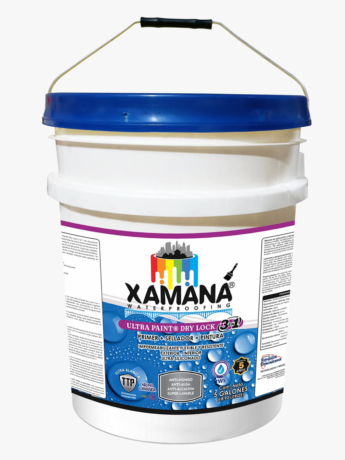 Ultra Paint DRY LOCK 3 en 1 (primer + sellador + pintura) 5 galones